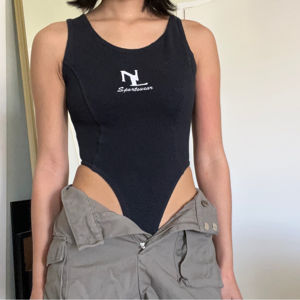 Sexy vintage high cut bodysuit